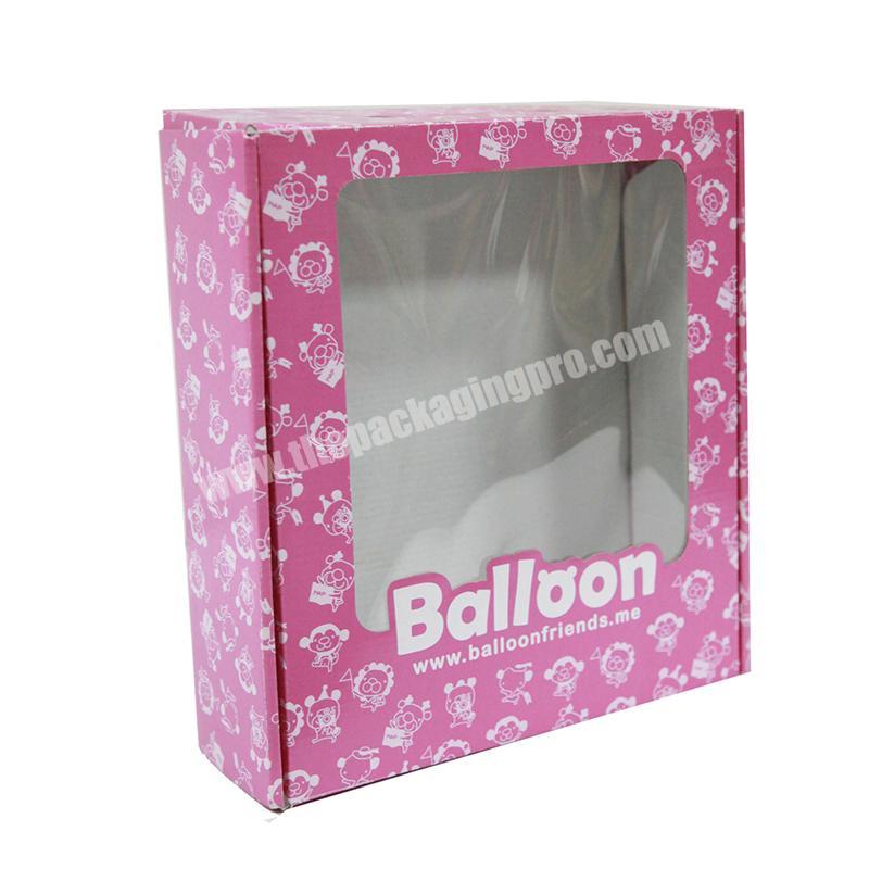 Pink customized shipping clothing packaging box for women clothing pajamsa sleepwear high heel shoes packaging