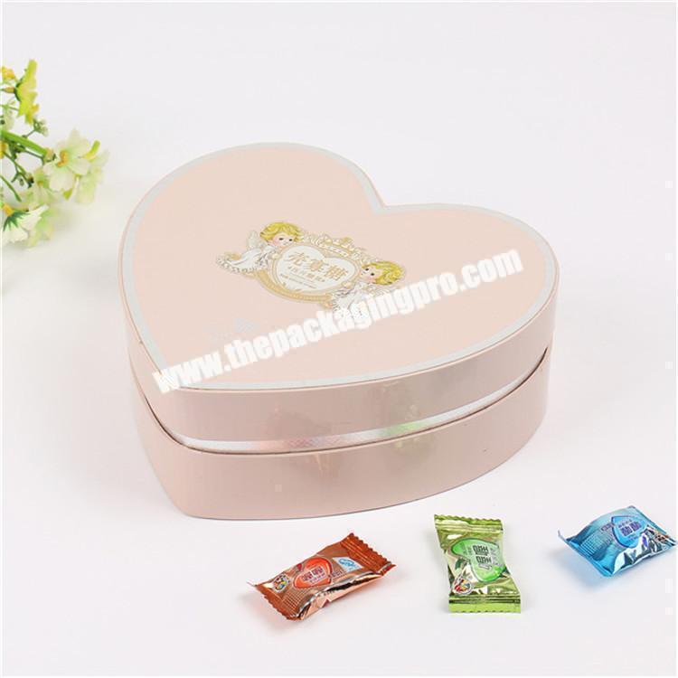 pink heart shaped wedding candy box packaging custom logo