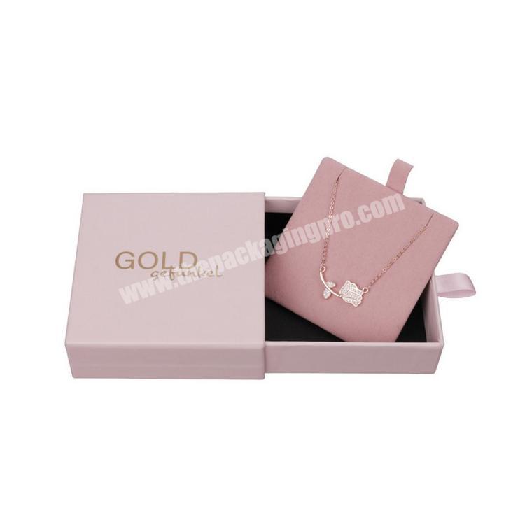 Pink Jewelry Box Craft Paper Drawer Box for Necklace Earring Ring Brooch Bracelet Packaging Display Gift Box
