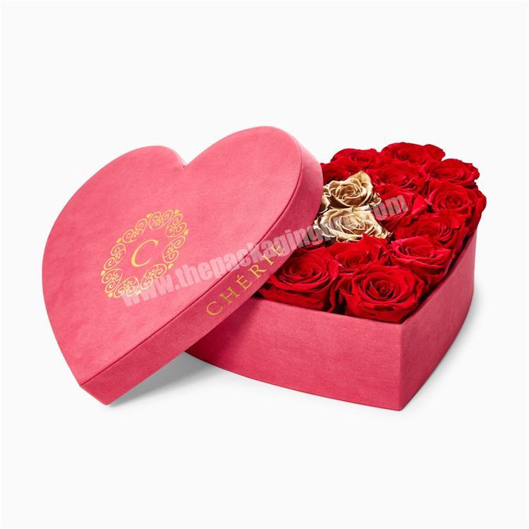 Pink Love Heart Teddy Bear Fiore Paper Gift Box Packaging Box With Lid Children