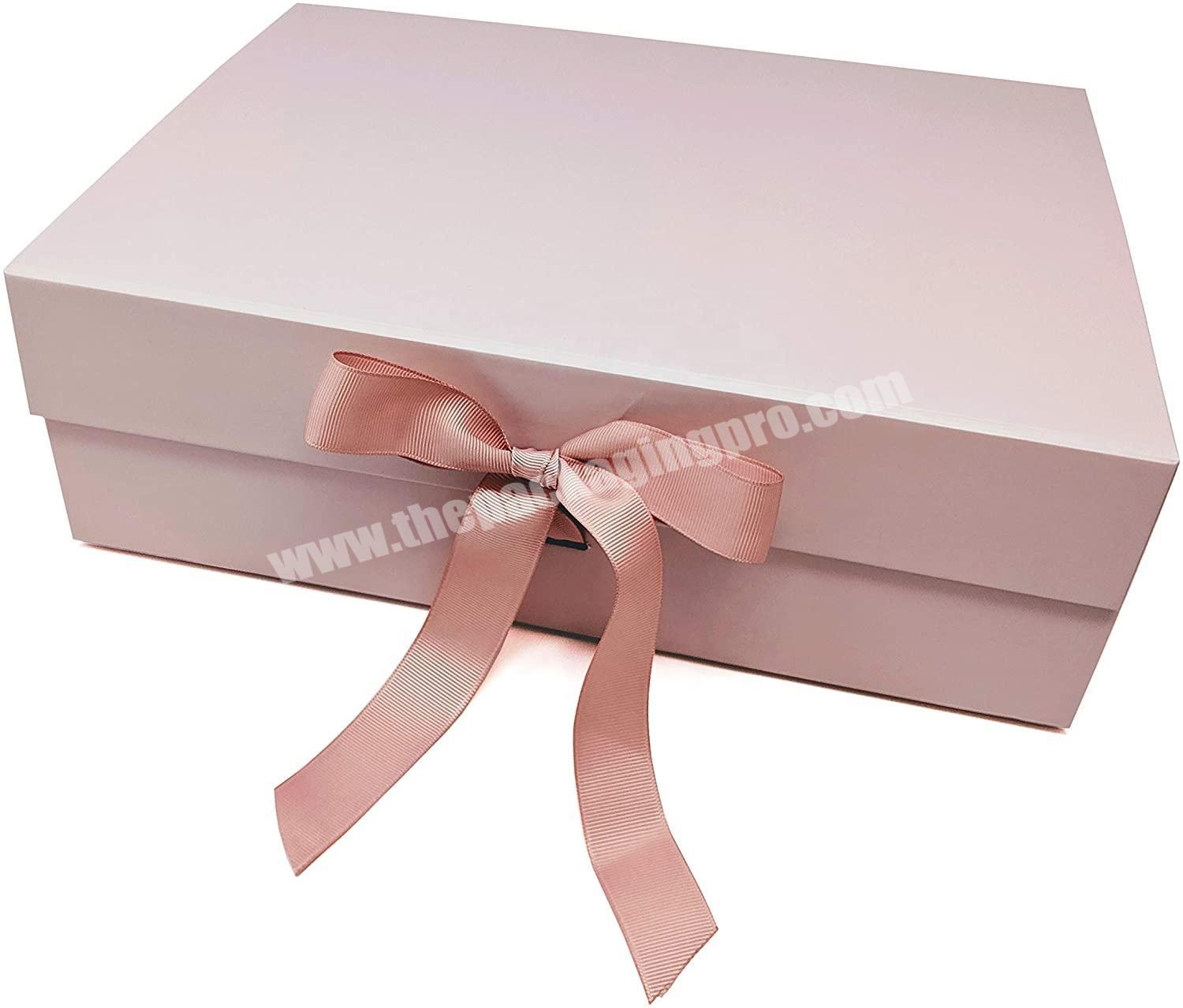 Pink luxury magnetic ribbon gift box Teacher's gift engagement party baby shower