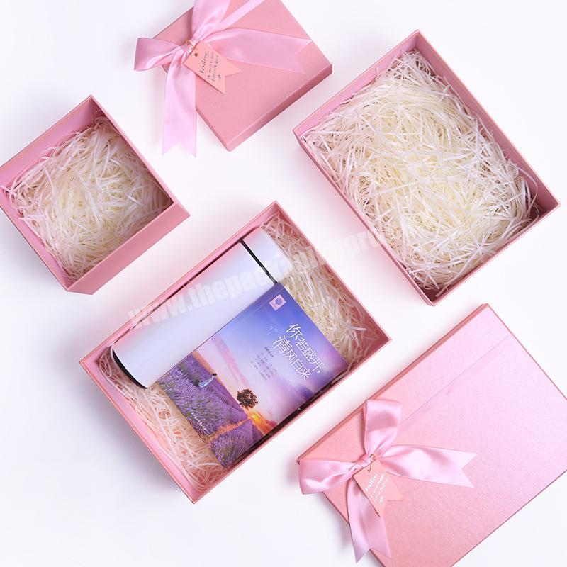 Pink Luxury Paper Gift Packaging Box Custom Printed with bow for gift ...