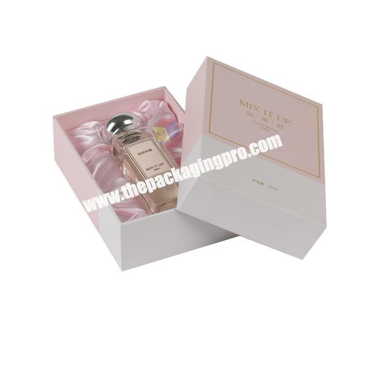 pink luxury satin lined perfume bottle packaging box