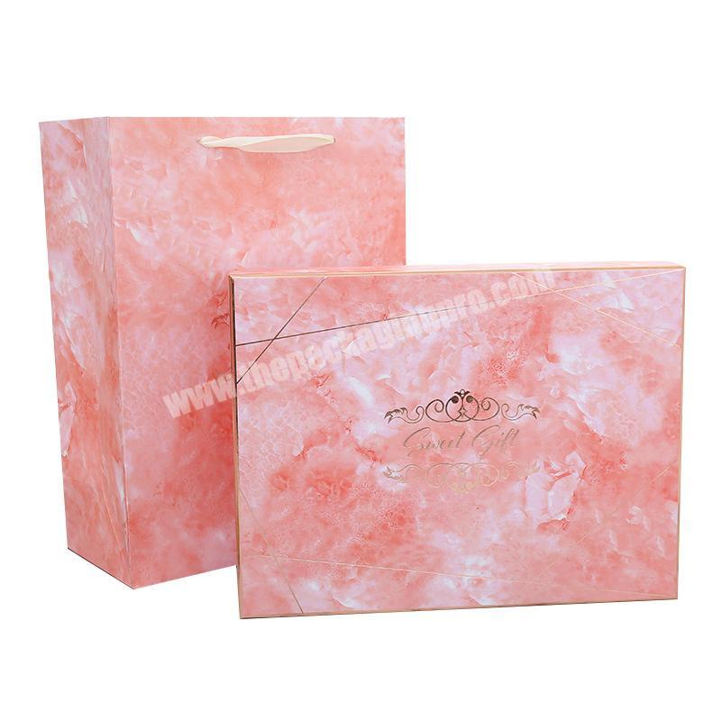 Pink Packaging Box Gold Stamping Paper Gift Box