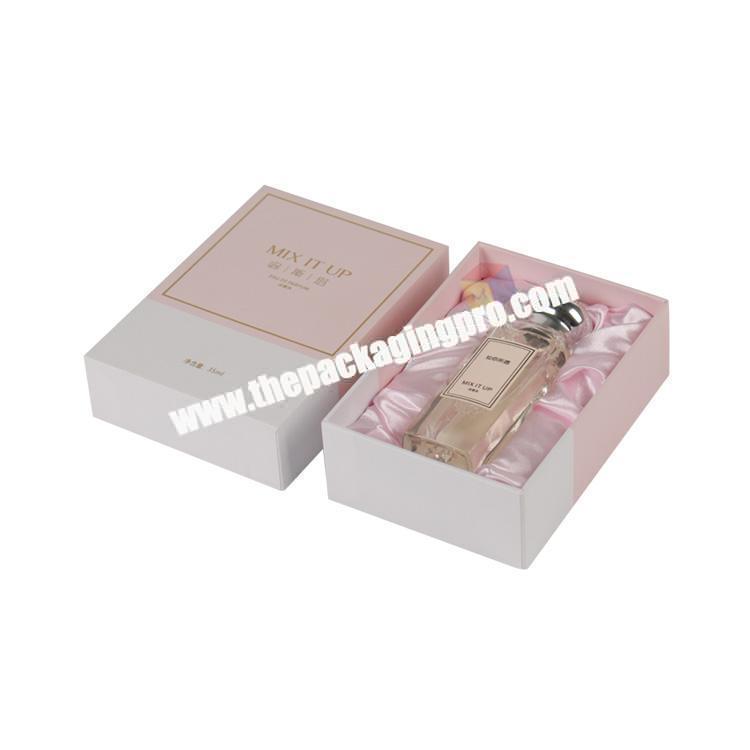 pink rigid paperboard packaging boxes for perfume bottle