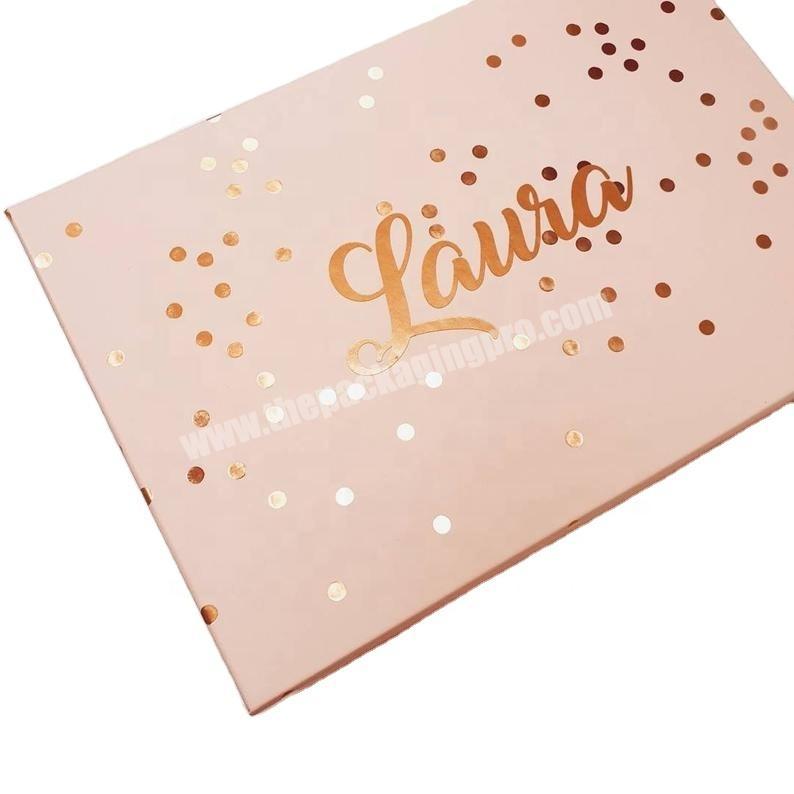 Pink rose gold personalised bridesmaid proposal box maid of honour gift box
