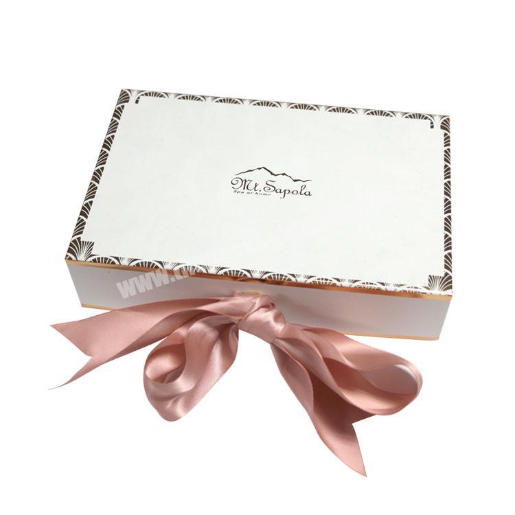 Pink Small Gift Folding Boxes with Fixed Satin Ribbon
