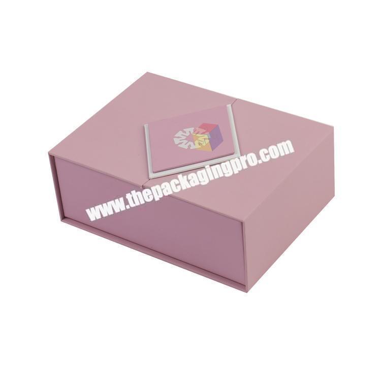 pink two doors open paper pack watch gift box packaging