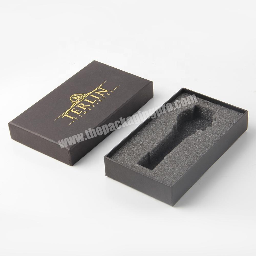 Plain design black cover enclosure frame car key chain box with lid
