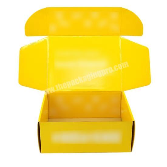 Plain Design Cardboard Corrugated Yellow Printing Food Paper Packaging Mailing Box
