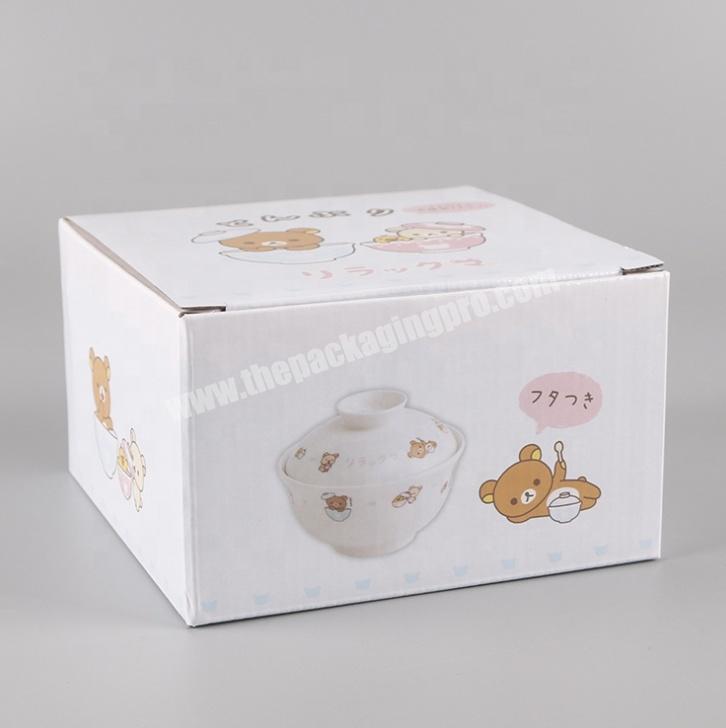 Popular Cute Custom Logo Corrugated Paper Baby Spoon Bowl Gift Box