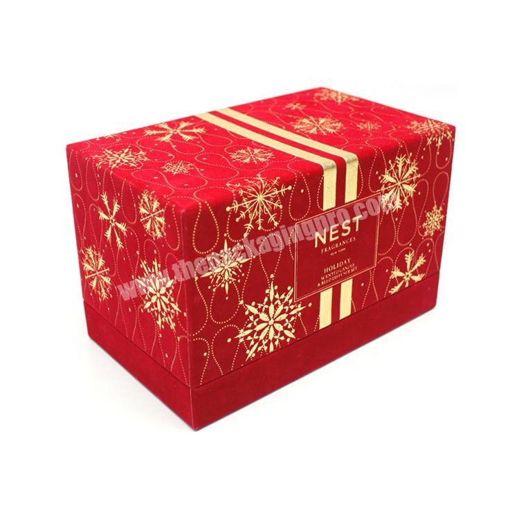 Popular red luxury handmade women's day gift cosmetics packaging Holiday gift box