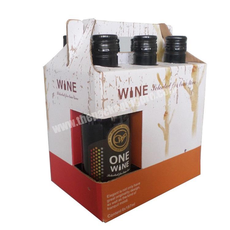 portable custom printed ecological flat delivery corrugated cardboard six pack beer packaging box