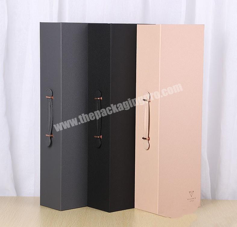 Portable leather gift box red wine packaging box Valentine's Day rectangular flower box