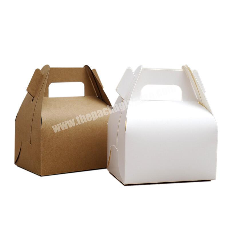 Portable Packaging Oil Proof Smooth Paper Cardboard Disposable Kraft Cake Box Packing For Shipping Product