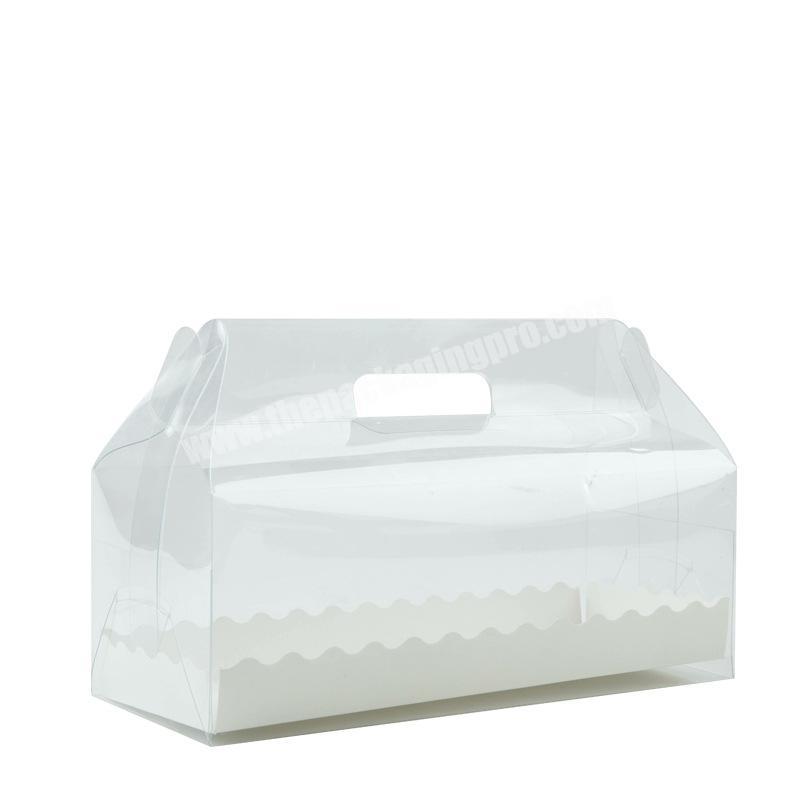 Portable PET transparent paper cake roll box packaging box