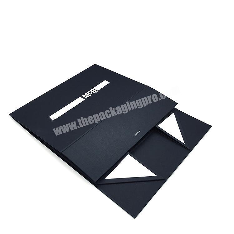 Premium Collapsible Magnetic Luxury Paper Packaging Foldable Boxes Closure Custom Printing Logo Black Cardboard Rigid Gift Box