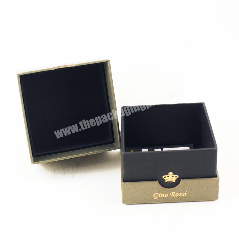 Premium Custom Logo 2 Piece Luxury Plain Grey Rigid Paper Cardboard Wrist Packaging Box Gift Watch