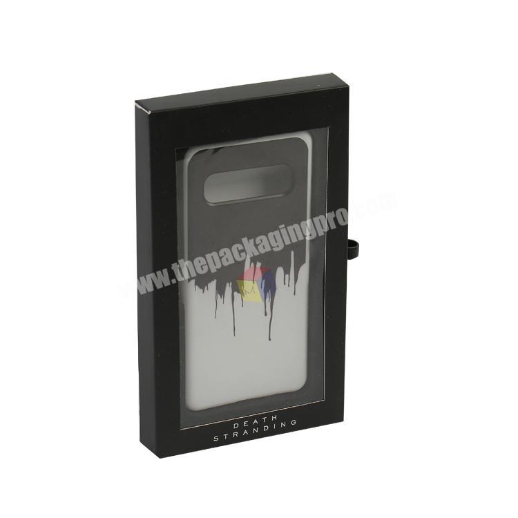 Factory premium matte black sliding design paper phone case box