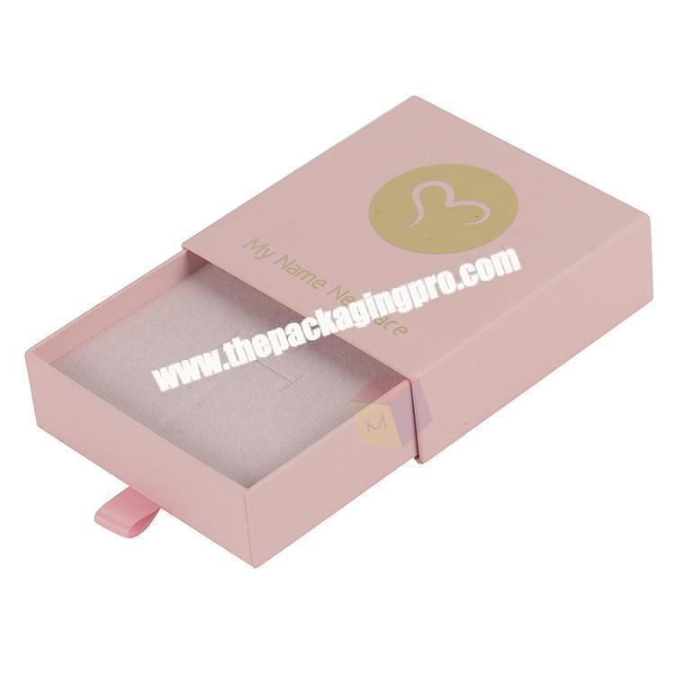 premium pink sliding drawer earrings box custom packaging