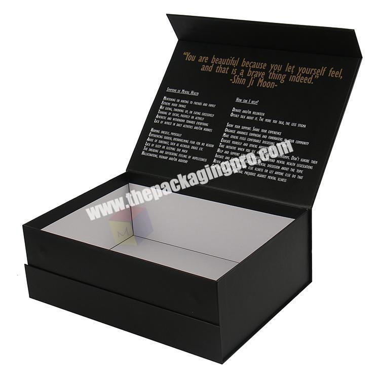 pretty matte black luxury shoe box with magnet lid