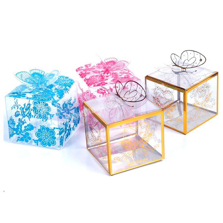 Pretty transparent butterfly gift box plastic packing box in lowest price