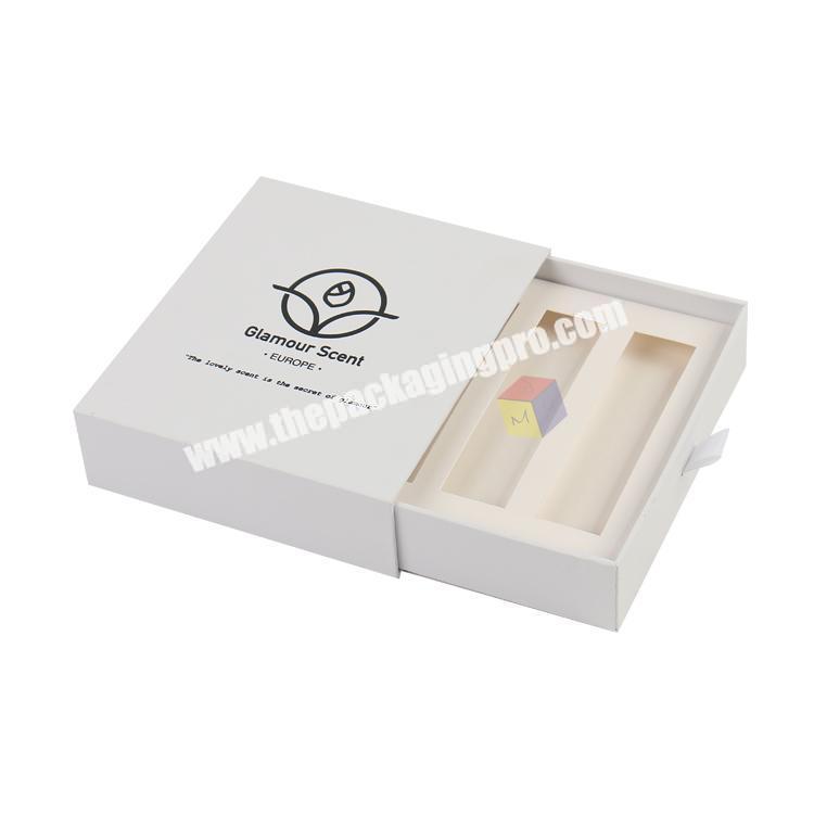 pretty white rigid box for lip gloss set packaging