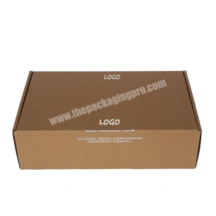 Print logo customized shipping brown foldable packing boxes cardboard for clothes
