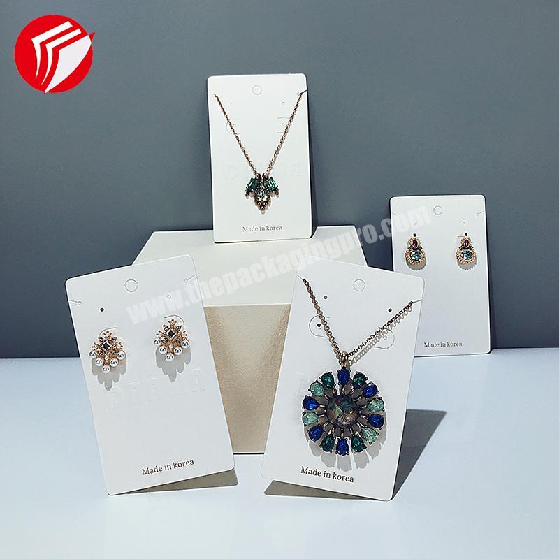 printed custom logo white jewelry earring tags card jewellery hanging earrings card factory in Guangzhou