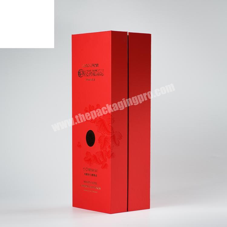 printed packaging custom elegant red paper wine box gift