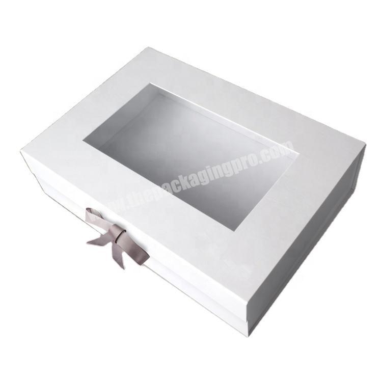 printed white macaron cupcake box with clear window
