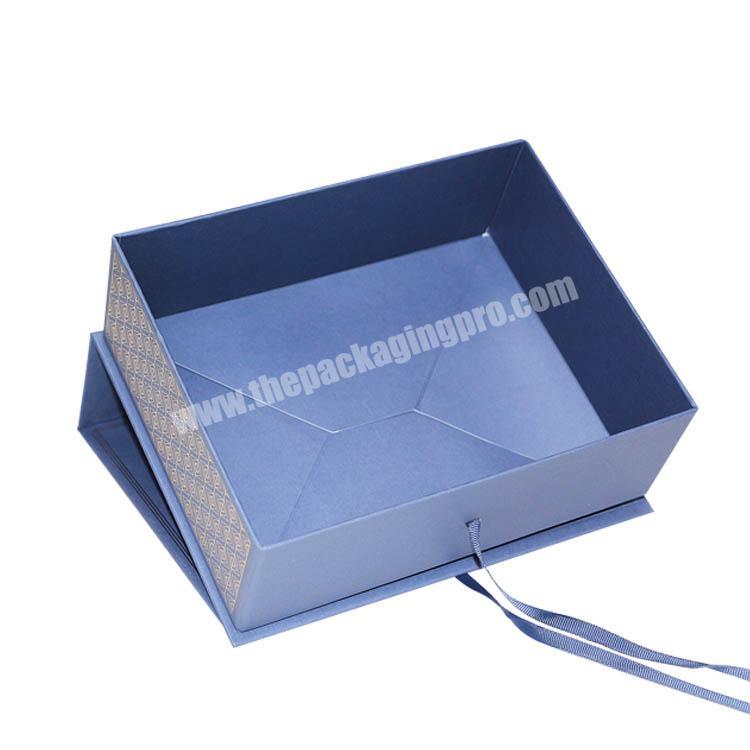 Printing blue collapsible rigid folding box Gift box packaging paper Box