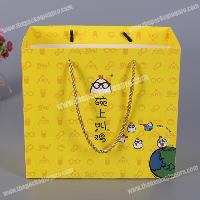 Printing paper shopping bags advertising gift card square bottom bag can be printed LOGO