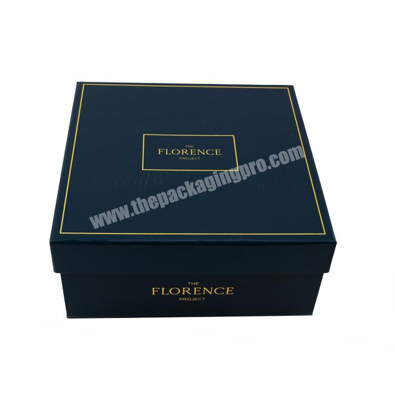 Private design customized luxury paperboard gift packaging box square folding jewelry box with lid