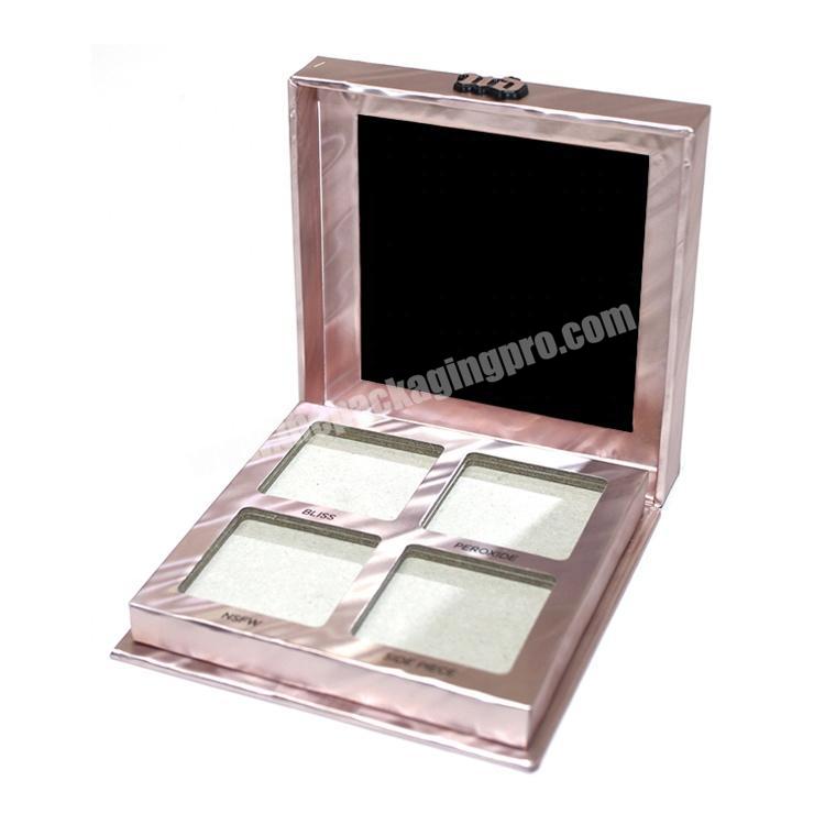 Private Label Paper Cardboard Magnetic Gift Custom Pigment Palette Packaging Eyeshadow Box With Mirror