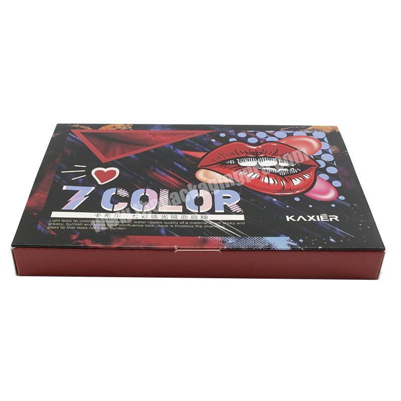 Private Label Printed Logo  Custom Cosmetics Makeup Paper Lipgloss Lipstick  Box Packaging with mirror