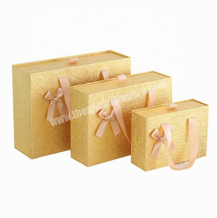 Product packaging box luxury high-end wedding candy box golden large drawer type rectangular gift box custom