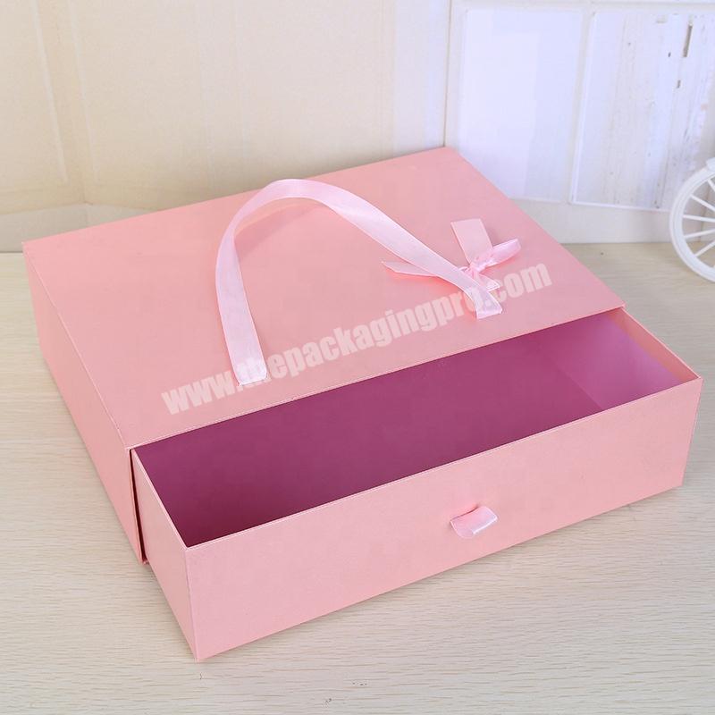 Professional China Manufacturers Custom Size And Printed Pink Drawer Type Packing Boxes Lingerie Packaging Box