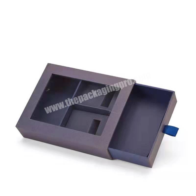 Professional custom small cardboard git box with drawer packaging and PVC window