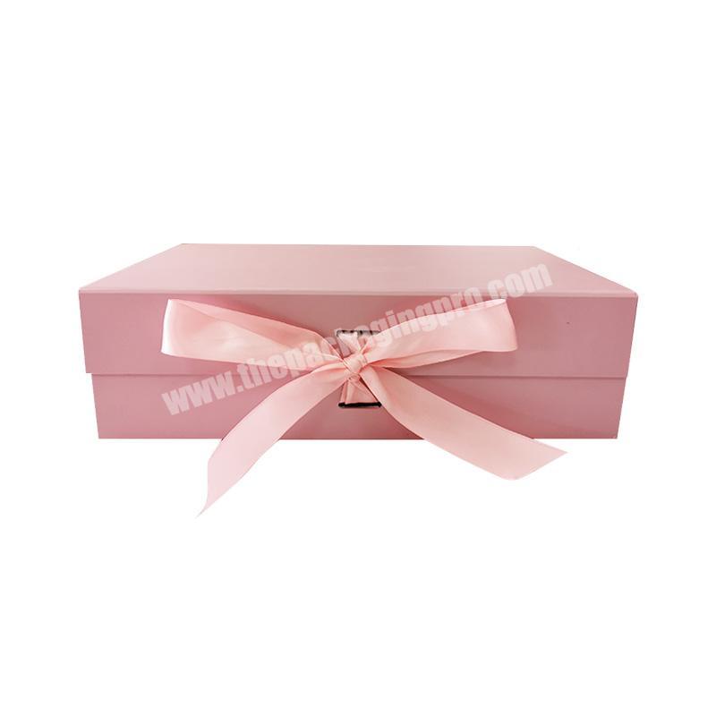 Professional customized cosmetic folding gift box magnetic rigid pink paper christmas