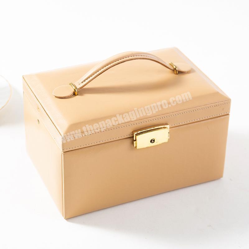 Professional design Luxury Gold Jewelry Pu Leather Packaging Box Ring Bracelet Earring Jewelry Box