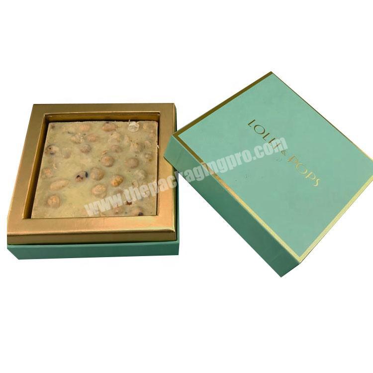 Professional factory wholesale sweet gift packaging box block chocolate box with gold inner tray