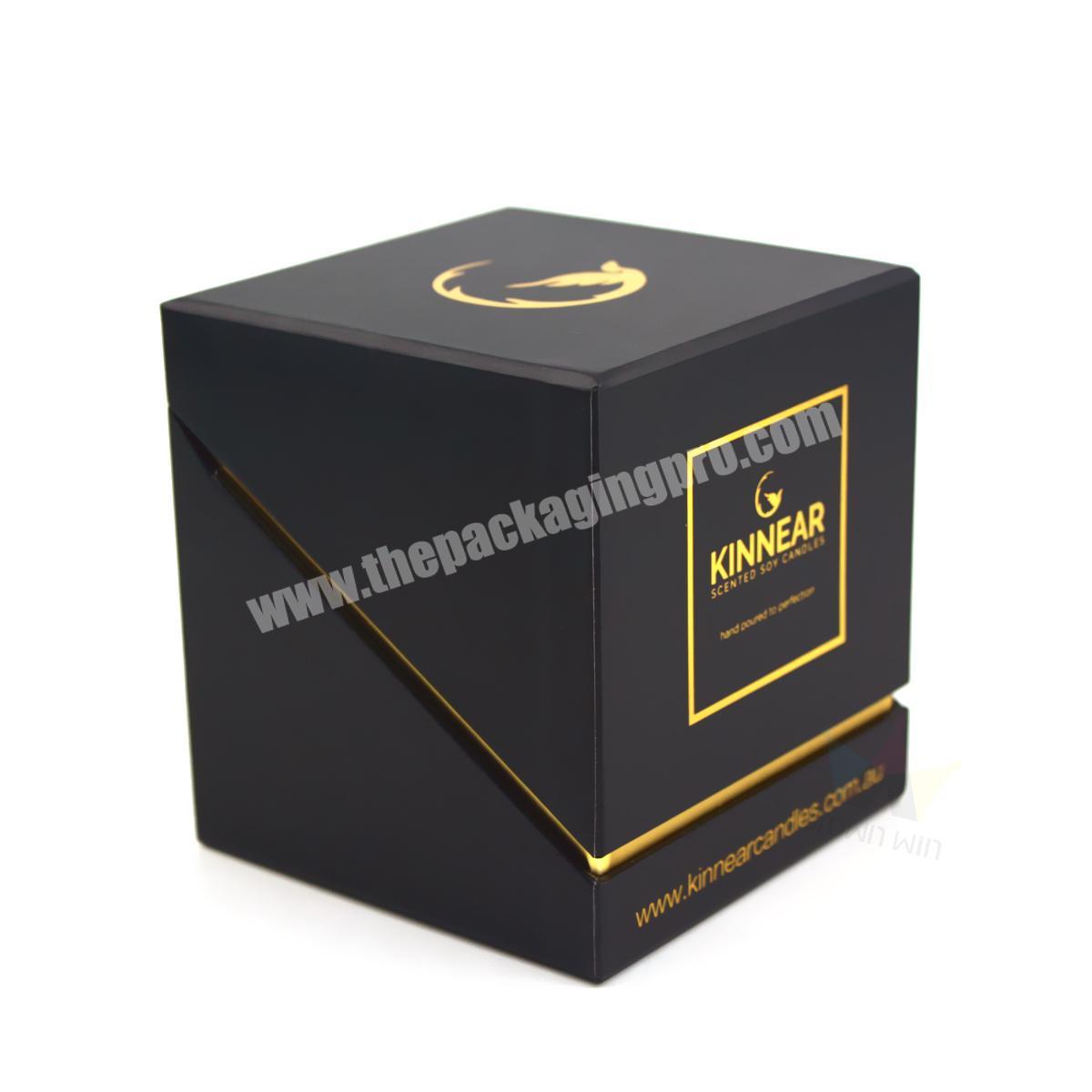 Professional Luxury Fancy Custom Matte Black Decorative Candle Cardboard Box Factory