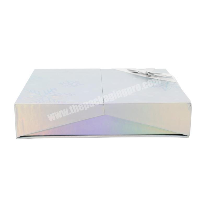 Professional manufacturers high quality color printing silver paper grey cardboard cosmetic set gift packaging box