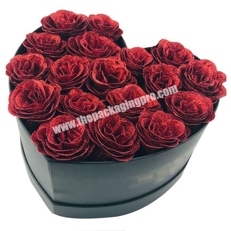 Professional rose box factory rigid heart gift box for roses heart box for eternal flower