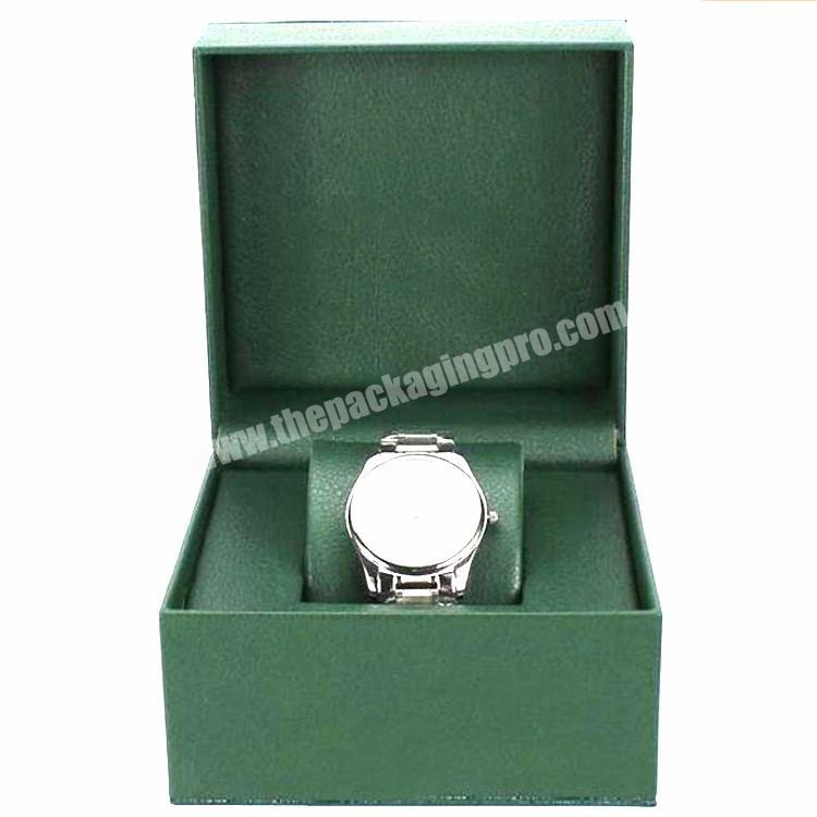 professional tailor made green PU leather cardboard watch packaging
