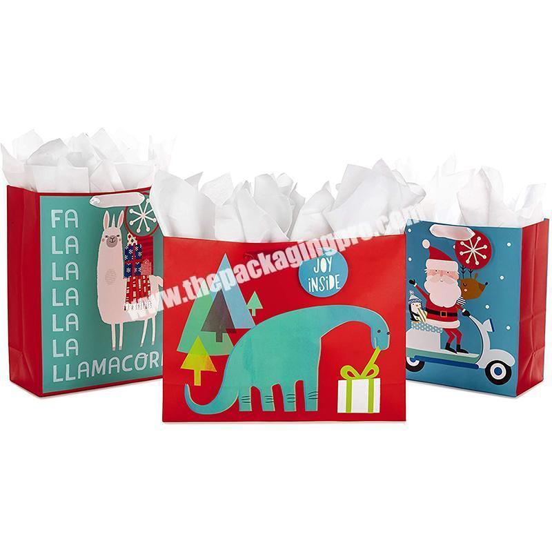 promotion Christmas gift shopping party packaging paper bag with your own logo printing