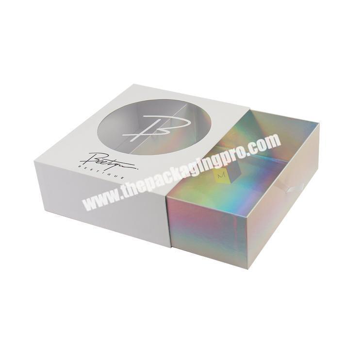 promotion cosmetics packaging sliding box with window