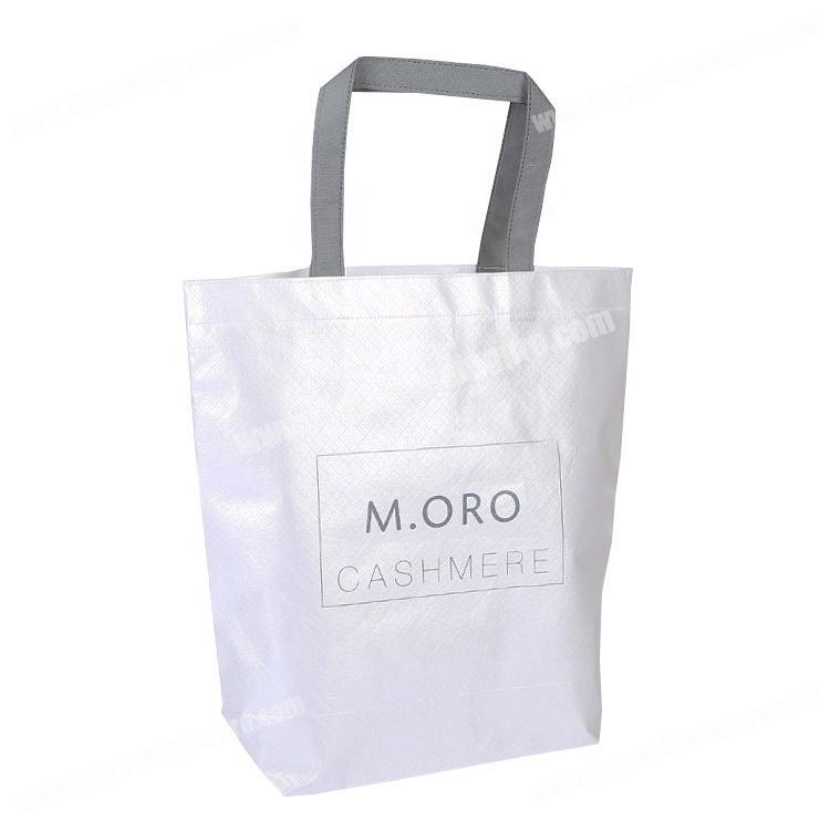Promotion white handle jeans packaging pp non-woven bag