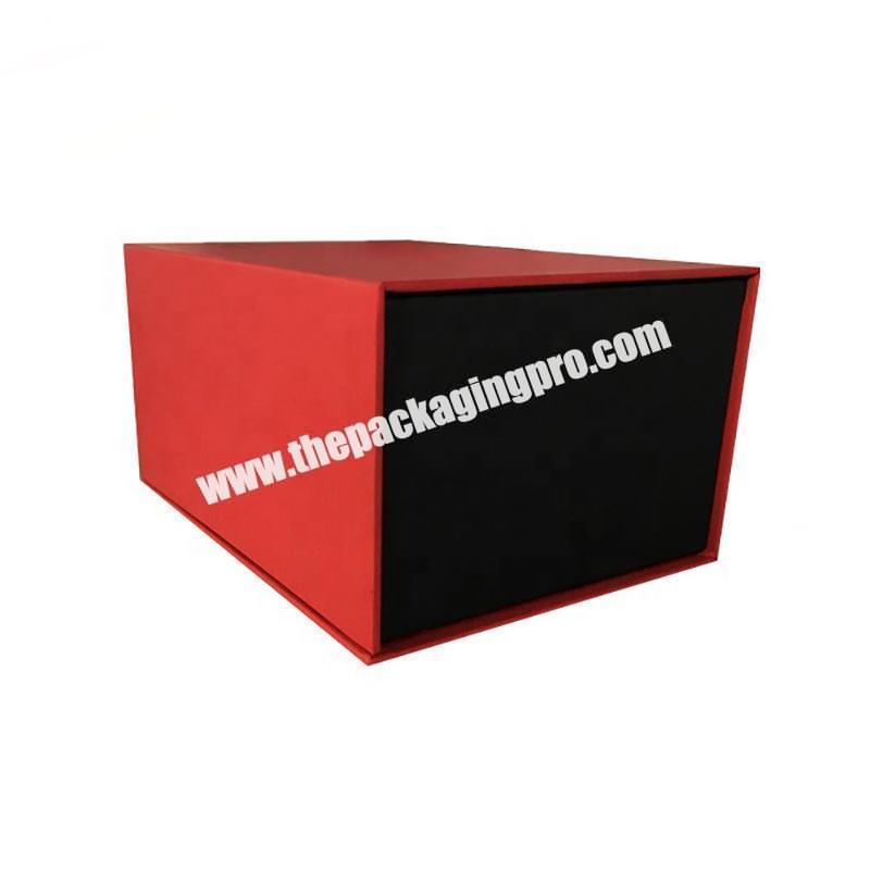 Promotional business gift cardboard custom personalized red elegant pen box with magnet